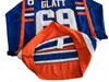 Doug the Thug #69 Glatt Halifax Highlanders Hockey Jersey Blue Movie Jerseys podwójnie zszyty nazwa i numer