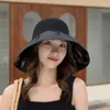 Chapeaux à large bord Big Bow Black Glue Fisherman Hat Spring And Summer Sunshade Sun Outdoor Women