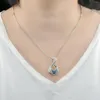 Colares pendentes Fogo Blue Opal Opala dos EUA Colar de emblema pingente jóias de moda para mulheres meninas Drop
