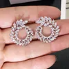 Boucles d'oreilles 2022 luxe feuille oreille couleur argent coréen pour les femmes anniversaire cadeau bijoux goutte noël E5637