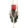 Christmas Decorations Hanging Basket Mesh Bag Hand-woven Long Veranda Garden Yard Practical Plant Ornaments