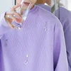 Мужские рубашки T Негабаритная футболка весенняя осенняя пуловер мужчины женщины свободные универсальные пары рубашка с длинным рукавом повседневная модная толстовка