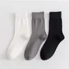 Meias masculinas Cotton Men Branco preto cinza respirável Long Hosiery Sport Men Solid Men High Tube Sock Male Casual Streetwear