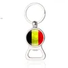 2 In 1 voetbalflesopener Keychain Qatar World Cup Flag Mini Easy Can Opener Beer Ring Wine Jar Openers GCB16636