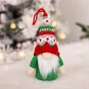 Mignon noël elfe décoration lumineux bois sans visage vieil homme poupée avec des chapeaux brillants pour arbre Gnome poupées Festival accessoires