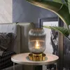 Bordslampor modern retro restaurang pumpa boll glas skrivbord lampa kreativt studie vardagsrum enkla säng leder dekorativa lampor