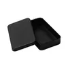 Boîte rectangulaire en métal noir, boîtes de rangement pour bonbons, bijoux, cartes à jouer, BBB16644