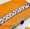 Cuba Bracciale Uomo Gradient Bangle Unisex Blue Sky Cloud Bracciali da uomo firmati Gioielli in acciaio inossidabile al titanio Marea catena classica da donna