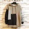 Männer Pullover Gestrickte Kapuzenpullover Männer Patchwork Casual Pullover Herren Streetwear Fashion Plus Größe M-5Xl