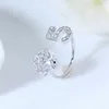 Fleur Rose bague ouverte argent or femmes NO5 bagues cadeau pour amour petite amie bijoux de mode