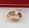 Designer classico anello a tre anelli per uomo donna coppia moda marca anelli stile semplice con anelli unisex in oro rosa a tre colori