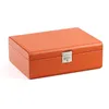 Jewelry Boxes High Grade Leather Multifunctional Lockable Portable Double-layer Box Ring Necklace Storage Large Capacity L221021