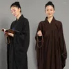 Abbigliamento etnico Abbigliamento tradizionale cinese per costume monaco Abito Meditazione buddista Zen Shaolin Hanfu Taoismo Abiti tibetani