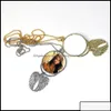 Arts And Crafts Gifts Home Garden Sublimation Blank Necklace With Chain Aluminum Sier Angel Wings Car Charm Po C Otgj7