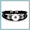 Bedelarmbanden nieuwe 13 kleuren snap knoppen armband vrouwen 18 mm gember snaps charme mti gelaagde gevlochten touw armband voor heren mode dhldw