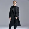 Herfst winter trench jas mannen knie lengte Britse slanke dubbele borsten Europa trend Casual Business dagelijkse wollen windjas