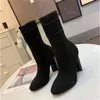 Новая женская высокая каблука модные ботинки сексуальные эластичные сапоги шерстяные трубки тонкая нога магистра