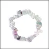 Beaded Natural Healing Crystal Bracelet Sodalite Chip Gemstone 18Cm Stretch Stone Bracelets Mixed Chakra Br Ot7Vq