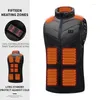 Heren Vesten 15 Plaatsen Verwarmd Vest Mannen Vrouwen USB Opladen Jas Verwarming Kleding Outdoor Sport Winter