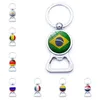 2 In 1 voetbalflesopener Keychain Qatar World Cup Flag Mini Easy Can Opener Beer Ring Wine Jar Openers JNB16636