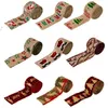 Ruban de noël bricolage tissu fournitures de fête imprimé rubans de toile de jute flocon de neige pour cadeaux emballage guirlande arcs artisanat JNC88