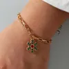 Link armbanden Persoonlijkheid Simple Design Braw Bracelet Christmas Santa Claus Vorm voor vrouwen meisje Koreaans zoete schattige sieraden kerstcadeau