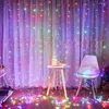 Strings 3x3m 300 LED Kurtyna lampka sznurka bateria bateria miedziana Garland Garland Fairy Lampa zdalna dekoracja sypialni ślubnej