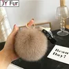 Keychains Lanyards Fluffy Real Fur Ball Poms Keychain For Women Luxury Pompom Keyring Accessories Bag Decoration Emo Trinket Jewelry Gifts 221024