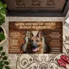 Tapis lors de la visite de ma maison berger allemand chien paillasson 3D tous Ove imprimé antidérapant porte tapis de sol décor porche