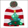 Party Hats 16 Style Led Christmas Halloween Knitted Hats Kids Baby Moms Winter Warm Beanies Pumpkin Snowmen Crochet Caps Drop Delive Dh4Ux