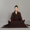 Abbigliamento etnico Abbigliamento tradizionale cinese per costume monaco Abito Meditazione buddista Zen Shaolin Hanfu Taoismo Abiti tibetani