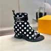 Women Casual Cool Boot Side zipper Mid Heel Short Boots Exclusive Cloth Fashion Booties Size 35-39