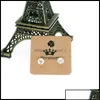 Tags Price Card Packaging Jewelry4X4Cm Kraft Paper Mti-Motif Earring With Hold Hanging Earrings Ear Stud Jewelry Otiwo