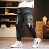 Pantalon masculin godlinu cargo pantalon masculin masque poches hip-pop jogger de la mode coton streetwear