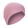 Caps de bola Lenço de lenço de tampa sólida embrulhada feminina de turbante hapão muçulmano beanie beisebol