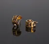 Klimt Series Hoop Earring Bringle 18k Goldplated ENAMEL Designer Moucles d'oreilles pour femme Amateur de mariage Cadeau avec bo￮te