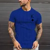 Men's T Shirts T-shirt Striped Round Neck Shirt Fashion Poker Print Short Sleeve Top Summer Clothing Street Wear