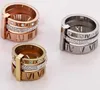 Tasarımcı Rhinestone Yüzüğü Kadınlar Paslanmaz Çelik Moda Gül Altın Roman Sayıları Parmak Yüzük Femme Düğün Nişan Yüzük Takı Mücevher