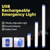 Luzes noturnas USB LED recarregável LED Lanterna portátil Multifuncional Indoor Under Gabinet Light Outdoor Barrated Camping Lamp