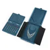 Jewelry Boxes Rectangular Naked Diamond High-grade Suede Cover Chain Exhibition Necklace Pendant L221021