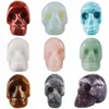 Sacchetti per gioielli TUMBEELLUWA Intagliato Gem Stone Skull Scheletro Testa Figurine Specimen Decor