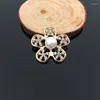 Pendant Necklaces 10PCs 30PCs Alloy Hollow Out Button Patch Flower Stickers Gold Color Plated Metal Floral Buttons Fit Girls Jewelry