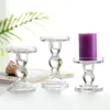 Titulares de vela Vidro Candlestick High Foot Crafts Titular Rack Casamento do dia dos namorados Decoração romântica do jantar