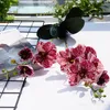 Dekorative Blumen Hohe Simulation 3D Real Touch 2 Gabeln Künstliche Schmetterling Orchideen Mit Blättern Großhandel Hochzeit Phalaenopsis