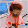 Köpek Giyim Sevimli Kalp Köpek Hoodie Sweatshirt Coat Sonbahar Kış Evcil Giysileri Kıyafet Köpek Yorkie Kostüm Chihuahua Pomeranian Clothin Dhcfb