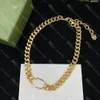 Luxury Thick Chains Necklaces Interlocking Letters Bracelets Golden Tiger Head Pendants Unisex Necklaces Jewelry Sets With Box