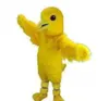 Costume da mascotte di pollo giallo caldo di alta qualità Costume da carnevale di Halloween Natale Compleanno Celebrazione Vestito completo di oggetti di scena per il corpo