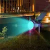 High Lumens Automatic Charging Floodlight Angle Adjustable Ground Plug Solar Spot Lamp Terrace Landscape Lighting