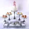 Bakeware Tools 8-14pcs Silver Metal Cake Stand Round Wedding Birthday Party Dessert Cupcake Pedestal Display Plate Home Decor