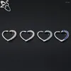 Backs Earrings Heart Crystal Clip Ear Piercings For Women Girls Clips Jewelry Stud Tragus Cartilage Piercing 16 Gauge